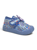 Robot Printed Musical Shoes With Velcro Closure - Blue