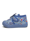 Robot Printed Musical Shoes With Velcro Closure - Blue