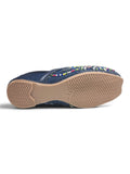 Floral Thread Work Embroidered & Sequins Embellished Mojaris - Navy Blue