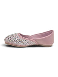 Floral Thread Work Embroidered & Sequins Embellished Mojaris - Mauve