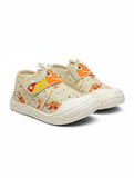 Breathable Soft Animal Print Velcro Closure Shoes - Cream