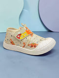 Breathable Soft Animal Print Velcro Closure Shoes - Cream