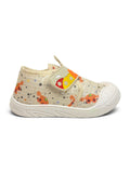 Breathable Soft Animal Print Velcro Closure Shoes - Cream