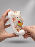 Breathable Soft Animal Print Velcro Closure Shoes - Cream