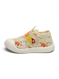 Breathable Soft Animal Print Velcro Closure Shoes - Cream