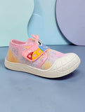 Breathable Soft Butterfly Print Velcro Closure Shoes - Pink