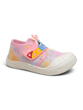 Breathable Soft Butterfly Print Velcro Closure Shoes - Pink