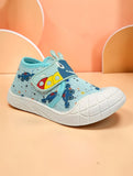 Breathable Soft Caterpillar Printed Velcro Closure Shoes - Blue