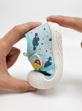 Breathable Soft Caterpillar Printed Velcro Closure Shoes - Blue