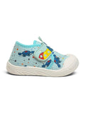 Breathable Soft Caterpillar Printed Velcro Closure Shoes - Blue