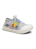 Breathable Soft Caterpillar Printed Velcro Closure Shoes - Grey