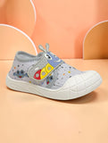 Breathable Soft Caterpillar Printed Velcro Closure Shoes - Grey