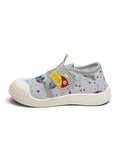 Breathable Soft Caterpillar Printed Velcro Closure Shoes - Grey