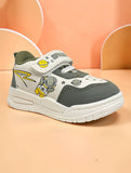 Space Explorer Astronaut & Planet Print Casual Shoes With Velcro Closure - Cream