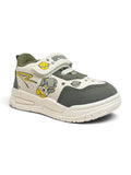 Space Explorer Astronaut & Planet Print Casual Shoes With Velcro Closure - Cream