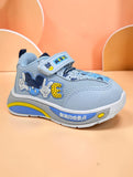 Streetwear Graphic Sneakers With Velcro Closure – Blue