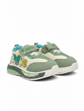 Streetwear Graphic Sneakers With Velcro Closure – Green