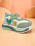 Streetwear Graphic Sneakers With Velcro Closure – Green