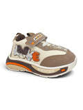 Streetwear Graphic Sneakers With Velcro Closure – Brown