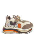 Streetwear Graphic Sneakers With Velcro Closure – Brown
