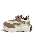 Streetwear Graphic Sneakers With Velcro Closure – Brown