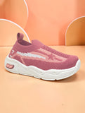 Star Stripe Breathable Mesh Walking Shoes - Rust