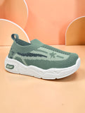 Star Stripe Breathable Mesh Walking Shoes - Green
