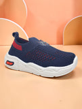 Cat Badge Breathable Mesh Walking Shoes - Navy Blue