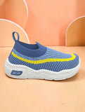 Wavy Stripe Breathable Mesh Walking Shoes - Blue