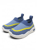 Wavy Stripe Breathable Mesh Walking Shoes - Blue