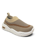 Wavy Stripe Breathable Mesh Walking Shoes - Brown