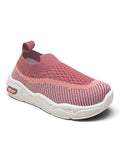 Wavy Stripe Breathable Mesh Walking Shoes - Rust