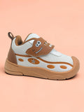 Star Kids Monster Face Velcro Closure Musical Shoes -  Tan