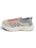 Star Kidz Wave Print Slip-On Casual Shoes - Cream