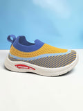 Star Kidz Wavy Stripe Slip-On Casual Shoes - Mustard