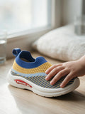 Star Kidz Wavy Stripe Slip-On Casual Shoes - Mustard