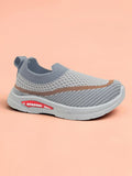Star Kidz Wavy Stripe Slip-On Casual Shoes - Grey