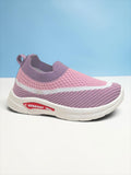 Star Kidz Wavy Stripe Slip-On Casual Shoes - Mauve