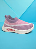 Star Kidz Wavy Stripe Slip-On Casual Shoes - Mauve