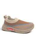 Star Kidz Wavy Stripe Slip-On Casual Shoes - Brown