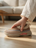 Star Kidz Wavy Stripe Slip-On Casual Shoes - Brown