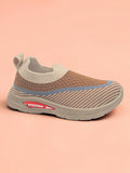Star Kidz Wavy Stripe Slip-On Casual Shoes - Brown