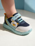 Star Kidz Bear Print Velcro Closure Casual Shoes - Navy Blue