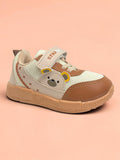 Star Kidz Bear Print Velcro Closure Casual Shoes - Tan