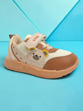 Star Kidz Bear Print Velcro Closure Casual Shoes - Tan