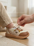 Star Kidz Bear Print Velcro Closure Casual Shoes - Tan