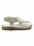 Velcro Closure Solid Mojaris - White