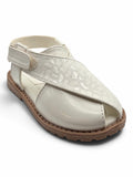 Velcro Closure Solid Mojaris - White