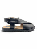 Velcro Closure Solid Mojaris - Black