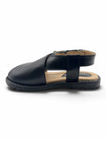Velcro Closure Solid Mojaris - Black